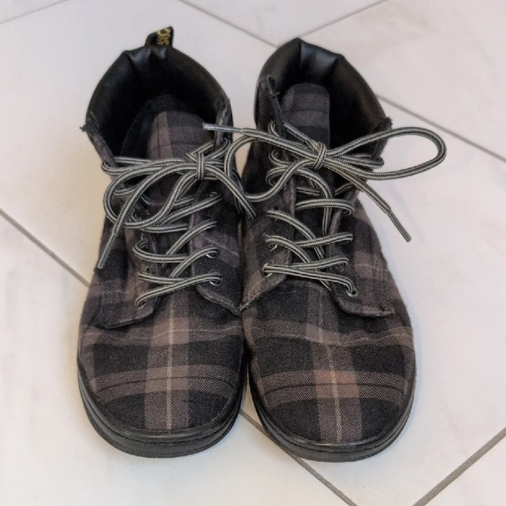 Dr. Martens Black and Gray Plaid Sneakers - Picture 2 of 6